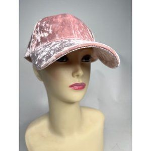 David and Young Crushed Velvet Cap  OS Adjustable Pink   Polyester